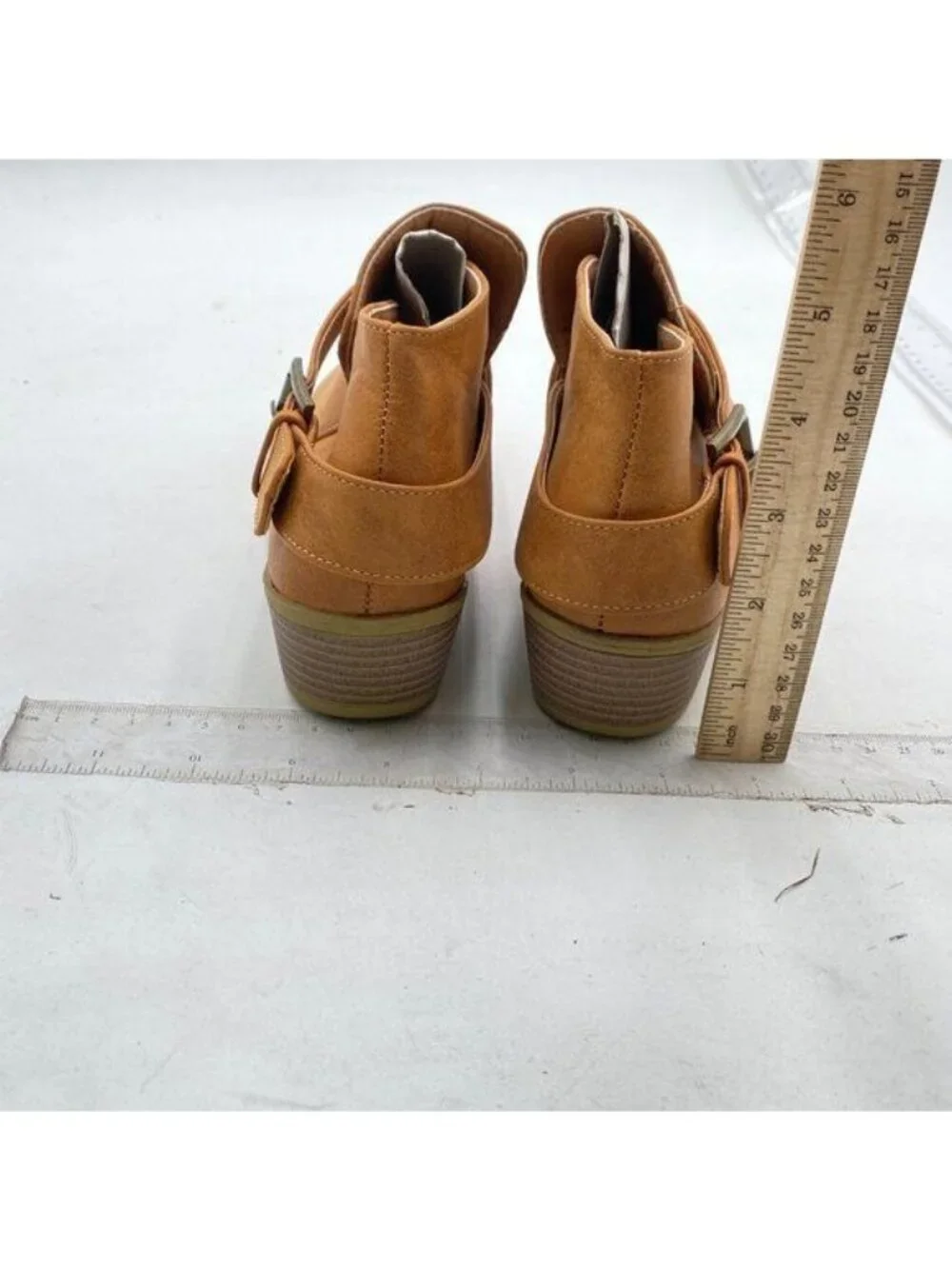 Women's Fashion Boots Chunky Low Heel Western Boots Ankle Booties Brown